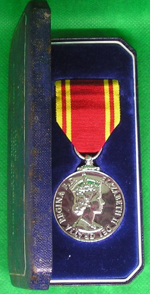 MINT CASED FIRE BRIGADE LONG SERVICE MEDAL