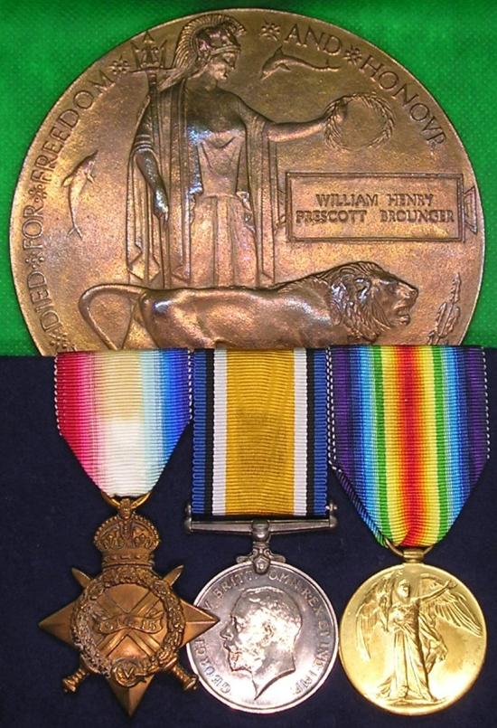 WW1 1914-15 TRIO & MEMEORIAL PLAQUE,OFFICER 22nd NORTHUMBERLAND FUSILIERS (3rd TYNESIDE SCOTTISH) K.I.A F&F 9-7-1917