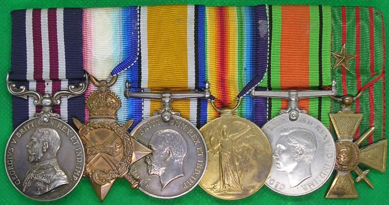 WW1 MILITARY MEDAL (MM), 1914-15 TRIO, WW2 DEFENCE MEDAL & FRENCH CROIX-DE-GUERRE,5th K.O.S.B
