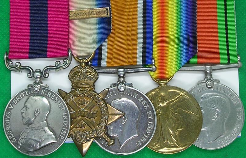 WW1 DISTINGUISHED CONDUCT MEDAL (DCM) & 1914 MONS STAR TRIO, 1st NORTH STAFFORDSHIRE REGIMENT FOR GALLANTRY AT ST.ELOI 30-10-1915