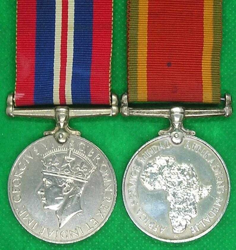 1939-45 WAR MEDAL & AFRICA SERVICE MEDAL TO A FEMALE RECIPIENT