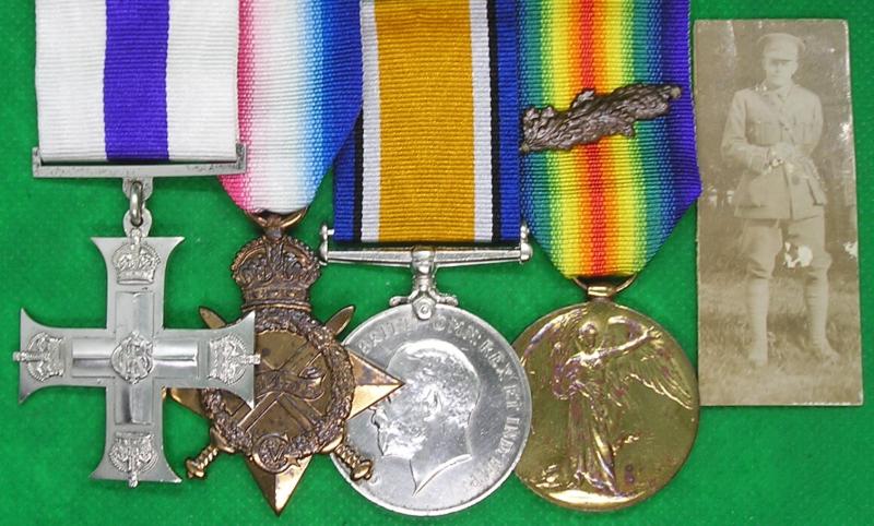 WW1 MILITARY CROSS & TRIO WITH M.I.D & PHOTOGRAPH, HAMPSHIRE FORTRESS COY ROYAL ENGINEERS