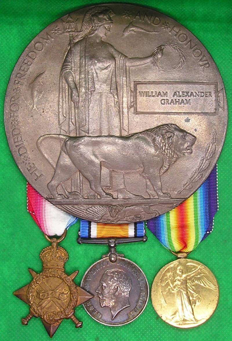 WW1 1914-15 TRIO & MEMORIAL PLAQUE, 261st BRIGADE R.F.A, DIED PALESTINE 11-11-1917