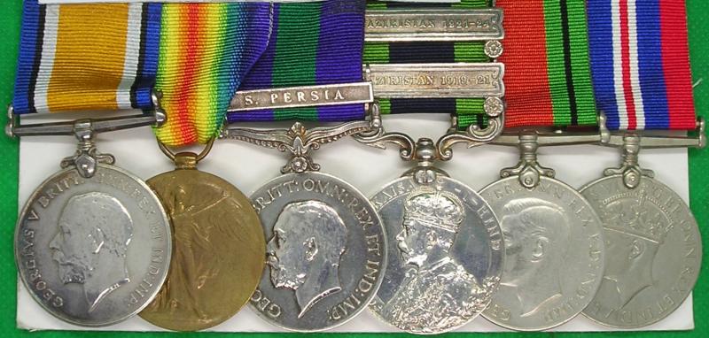 WW1 & WW2 INDIAN ARMY OFFICERS GROUP WITH GSM SOUTH PERSIA & 2 CLASP IGS