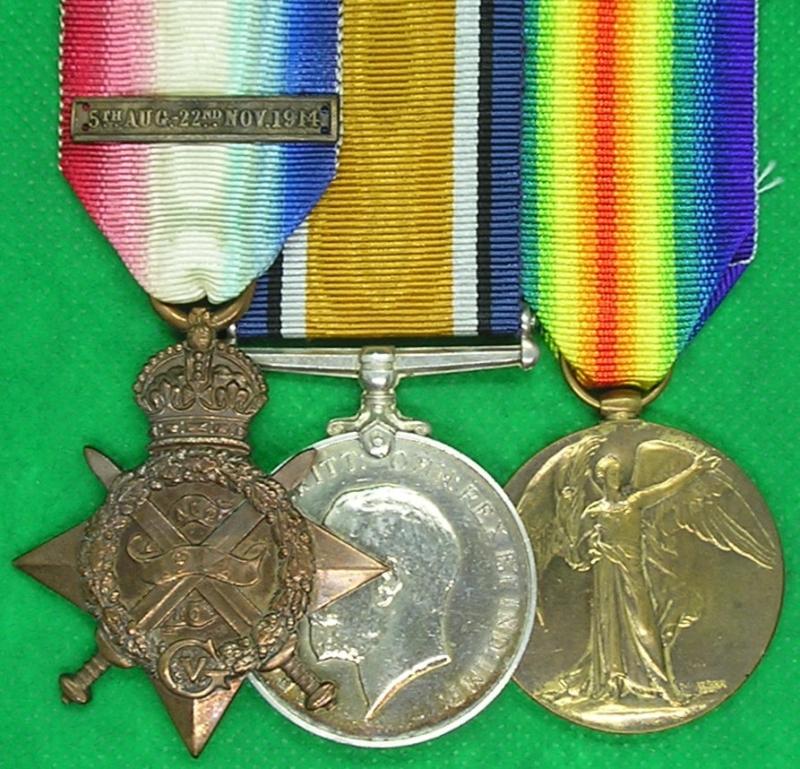 WW1 1914 STAR TRIO, 1st ROYAL FUSILIERS, KILLED IN ACTION, FRANCE & FLANDERS 21-2-1915