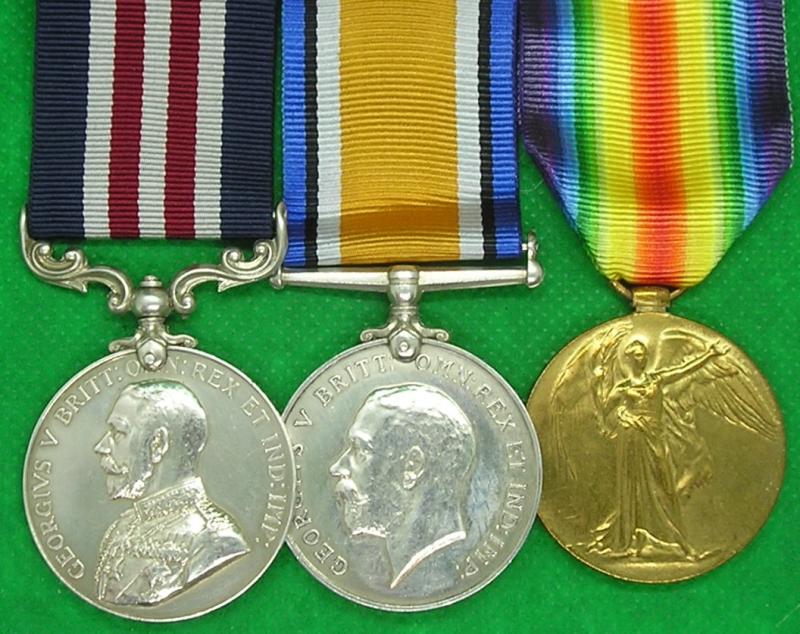 WW1 MILITARY MEDAL (MM) & PAIR, 18th M.G.C, FROM BENWELL, NEWCASTLE ON TYNE, LOST HIS ARM 1918