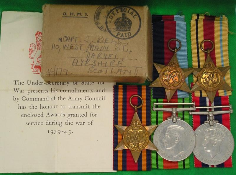MINT BOXED WW2 ROYAL ENGINEERS OFFICERS MEDAL GROUP