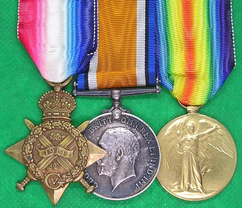 WW1 1914 STAR TRIO, OFFICER 1st ROYAL HIGHLANDERS, K.I.A F&F 25-1-1915