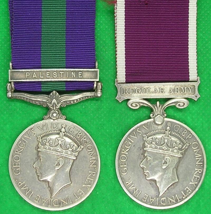 GSM PALESTINE & GVIR REGULAR ARMY LS&GC, ROYAL SCOTS GREYS