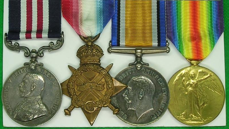 WW1 MILITARY MEDAL (MM) & 1914-15 TRIO, 41st SIEGE BTY RGA FROM WEST HARTLEPOOL, SERVED AT THE HARTLEPOOL BOMBARDMENT