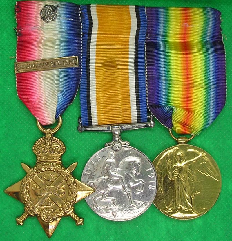 WW1 1914 MONS STAR & BAR TRIO, 1st EAST SURREY REGIMENT