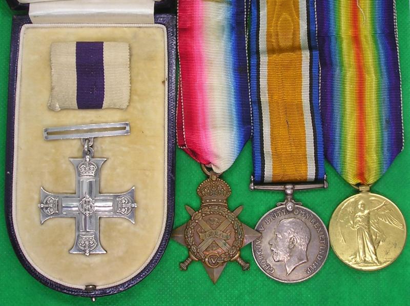 WW1 MILITARY CROSS & 1914 TRIO, ESSEX REGIMENT & A.S.C, M.I.D 1914 & 1918 FROM PERSHORE, WILTSHIRE