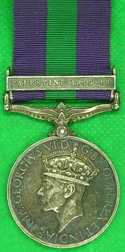 GVIR GSM PALESTINE 1945-48, 7th FIELD REGIMENT, ROYAL ARTILLERY