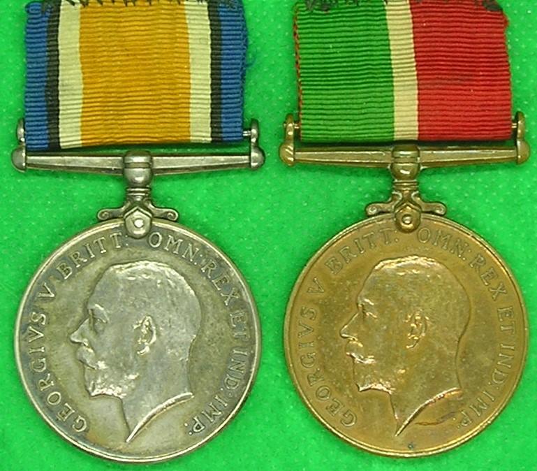 WW1 MERCANTILE MARINE PAIR TO A RECIPIENT FROM KIRKDALE, LIVERPOOL