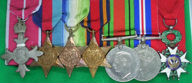 UNNAMED WW2 M.B.E & LEGION OF HONOUR GROUP, COURT MOUNTED AS WORN,