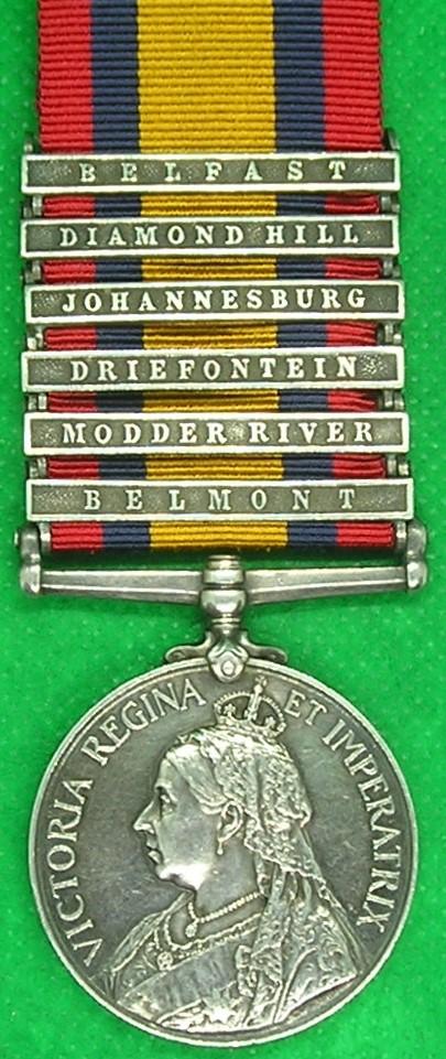 6 BAR QSA, COLDSTREAM GUARDS (ALL BATTLE CLASPS)