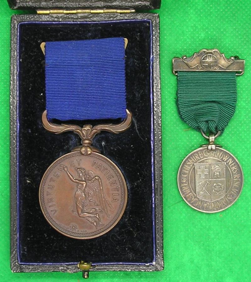 BOLTON & DISTRICT HUMANE SOCIETY, HULTON COLLIERY DISASTER MEDAL & LANCS & CHESHIRE MINES RESCUE MEDAL