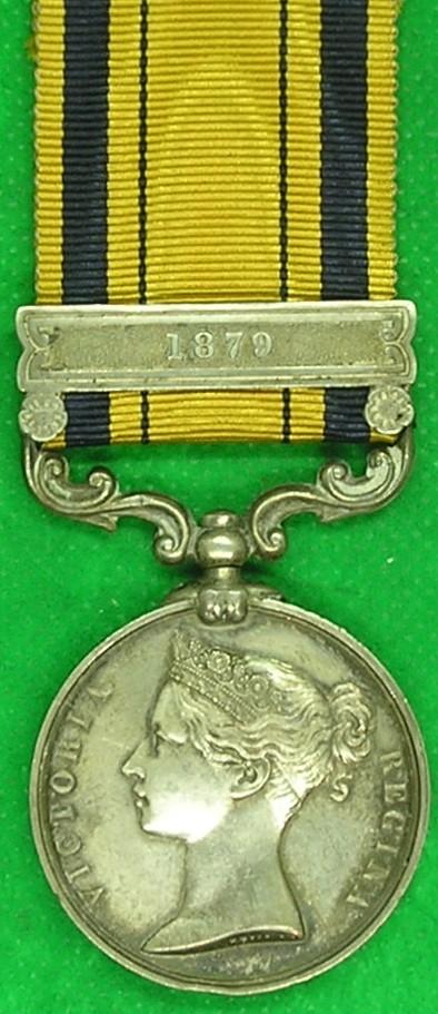 SOUTH AFRICA GSM / ZULU MEDAL,1879, 91st FOOT