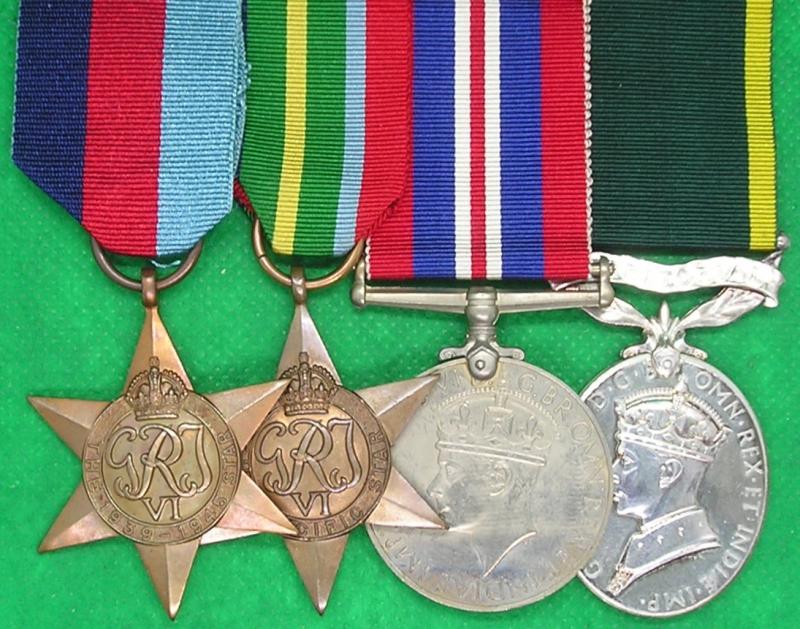 WW2 EFFICIENCY MEDAL GROUP, ROYAL ARTILLERY, JAPANESE PRISONER OF WAR, DUTCH EAST INDIES 23-2-1942, FALL OF TIMOR