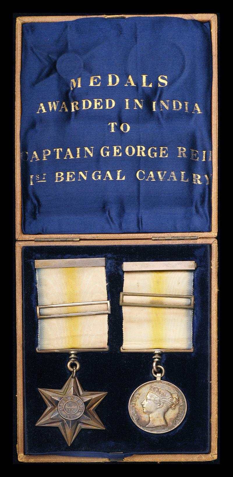 CABUL & GWALIOR PAIR, OFFICER 1st BENGAL CAVALRY, IN A FITTED PRESENTATION CASE