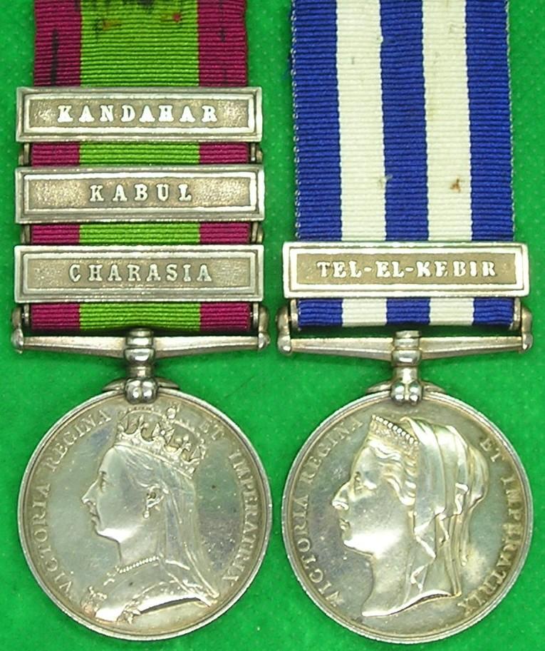 3 BAR AFGHANISTAN 1878-79-80 & EGYPT TEL-EL-KEBIR, 72nd HIGHLANDERS / SEAFORTH HIGHLANDERS