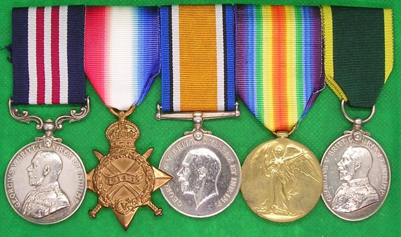 WW1 MILITARY MEDAL (MM) TRIO & T.E.M, 255th BDE.R.F.A FROM ABERDEEN