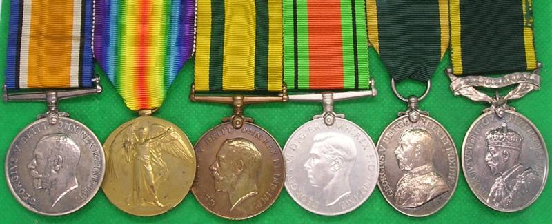 WW1 & WW2 TFWM GROUP WITH TWO EFFICIENCY MEDALS, 13tH SIEGE BTY R.G.A, FROM ROCHESTER