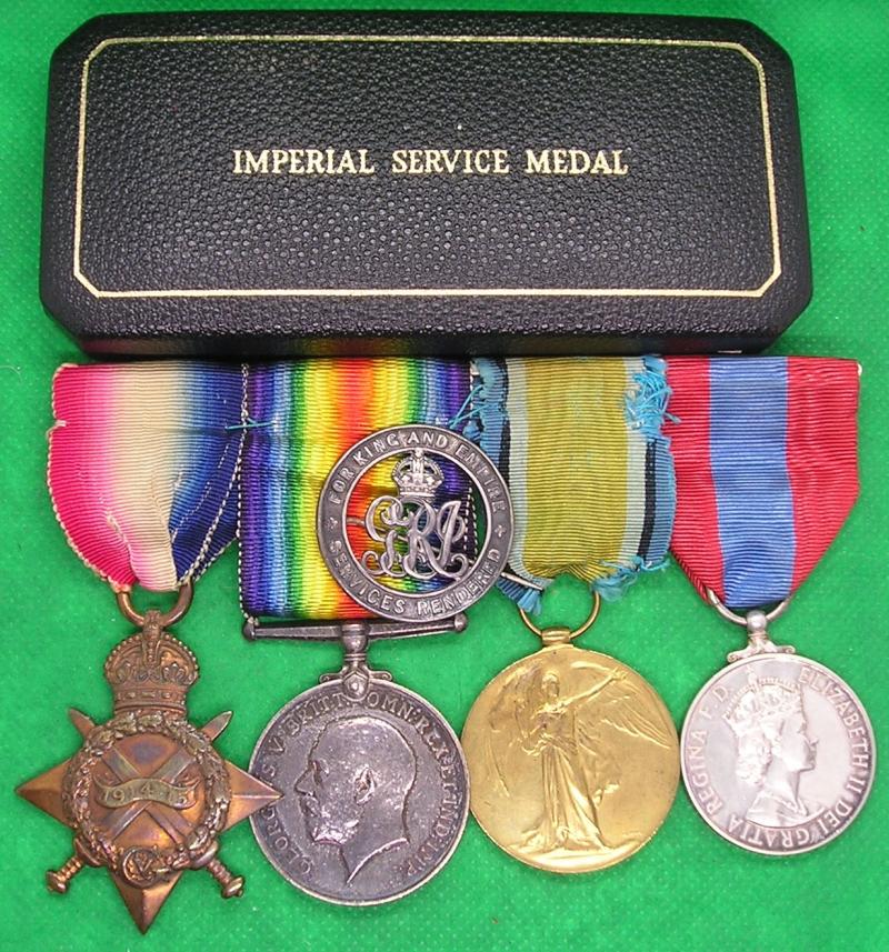 WW1 1914-15 TRIO & SILVER WAR BADGE WITH ISM, 2nd YORKSHIRE REGIMENT, FROM MIDDLESBROUGH, ENLISTED UNDER AGE, LOST HIS LEG 1915, DIED AGE 90 1988