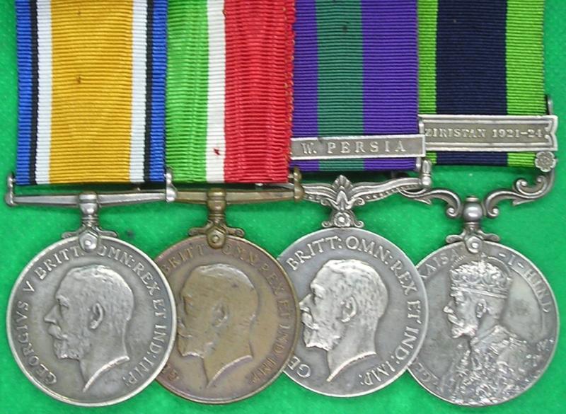 WW1 MERCANTILE MARINE PAIR, GSM N.W.PERSIA & IGS WAZIRISTAN 1921-24, MERCANTILE MARINE & ROYAL BERKSHIRE REGIMENT