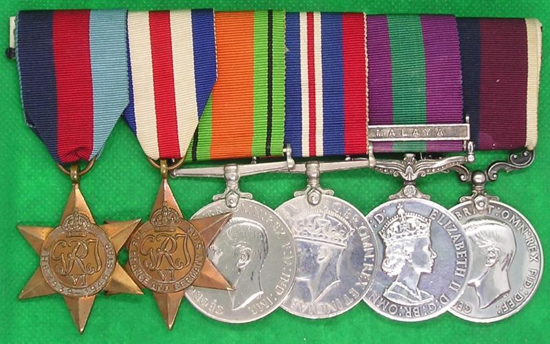 WW2 RAF GROUP WITH EIIR GSM MALAYA & GVIR LS&GC