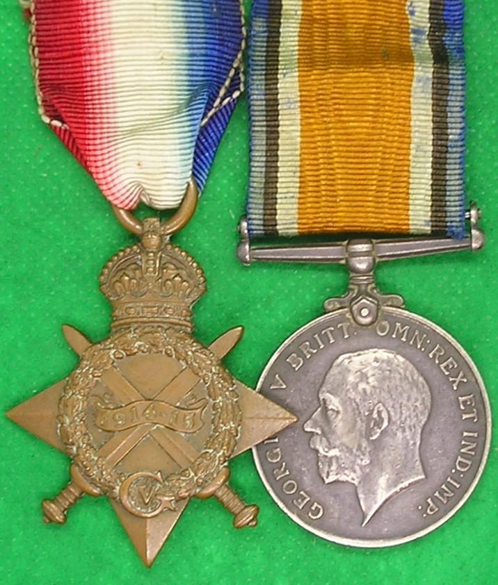 WW1 1914-15 STAR & BRITISH WAR MEDAL, QUEEN'S OWN GLASGOW YEOMANRY