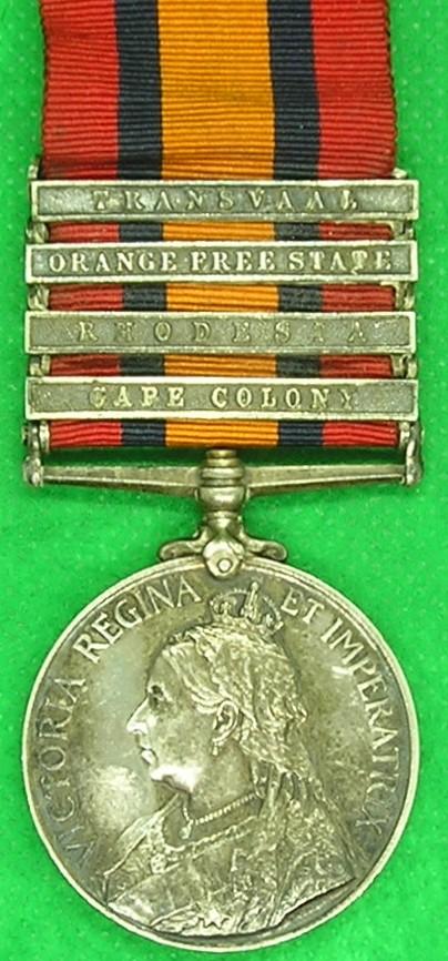 4 BAR QSA WITH RHODESIA CLASP, 71st COY, 18th IMPERIAL YEOMANRY