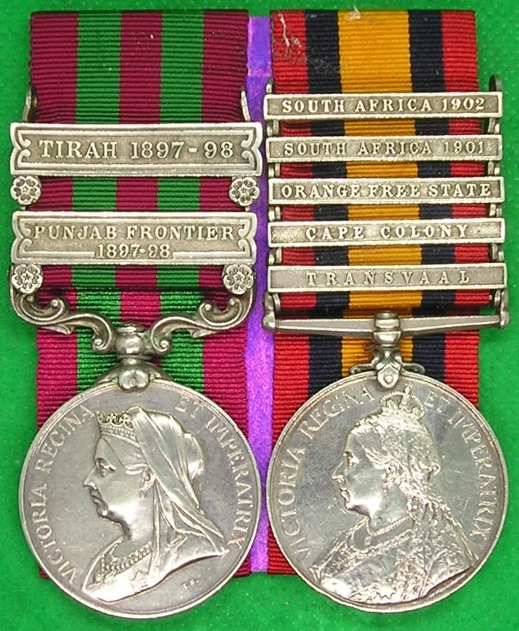 2 BAR IGS 1895 & 5 BAR QSA, 2nd YORKSHIRE LIGHT INFANTRY