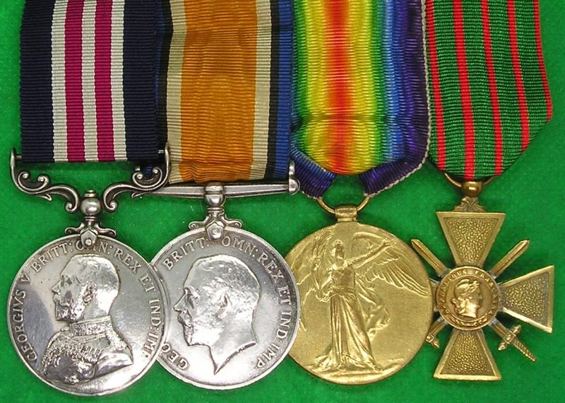 WW1 MILITARY MEDAL (MM) & PAIR WITH CROIX-DE-GUERRE, 11th ROYAL SCOTS, FROM EDINBURGH