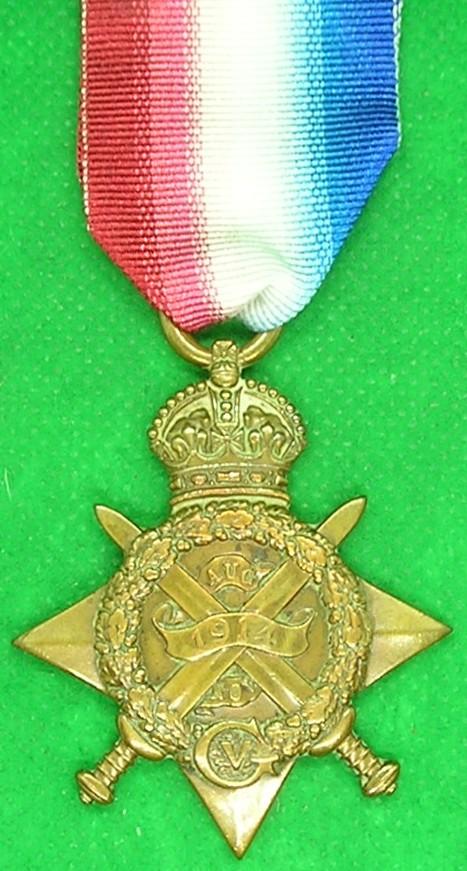 WW1 1914 STAR, 1st NORTHUMBERLAND FUSILIERS, KILLED IN ACTION F&F 27-10-1914, FROM TETBURY