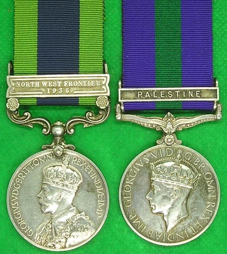IGS NWF 1935 & GSM PALESTINE, HAMPSHIRE.REGT & S.STAFF.REGT