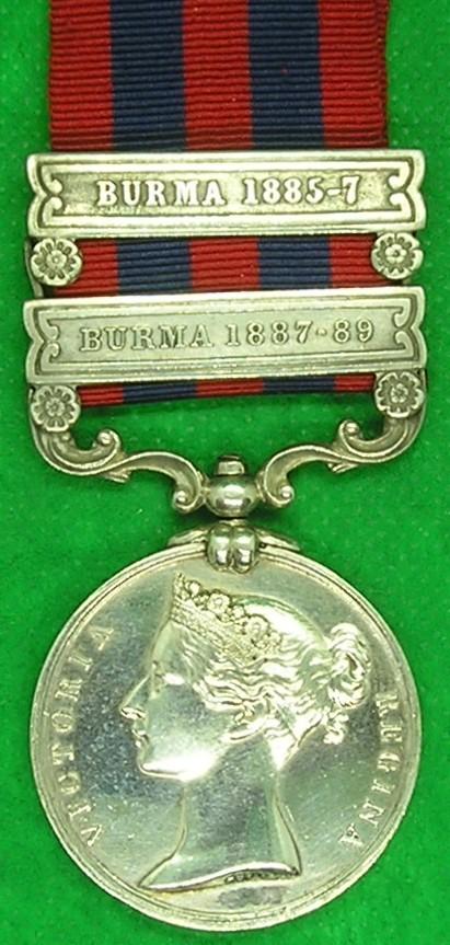 IGS 1854 BURMA 1885-7 & BURMA 1887-89, 2nd SOMERSET.L.I