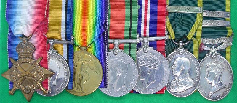 WW1 & WW2 LONG SERVING TERRITORIAL GROUP, 7th W.YORK.R, LEEDS RIFLES, R.TANK.R