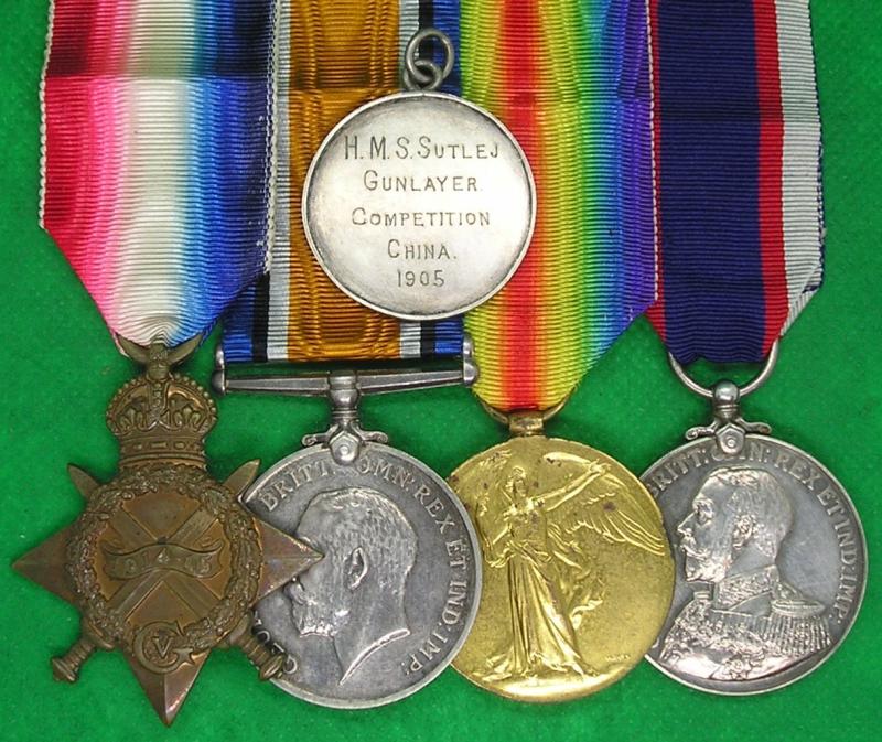 WW1 1914-15 TRIO & RFR LONG SERVICE, R.M.L.I, WITH SILVER SPORTS MEDAL