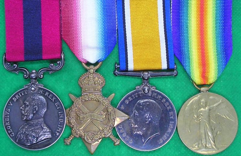 GVR WW1 DISTINGUISHED CONDUCT MEDAL (DCM) & TRIO, 2nd SOUTH MIDLAND BRIGADE R.F.A