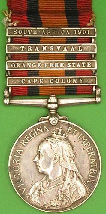 4 BAR QSA, 5th IMPERIAL YEOMANRY, DIED OF WOUNDS, 25-10-1901, NORTHUMBERLAND & DURHAM YEOMANRY