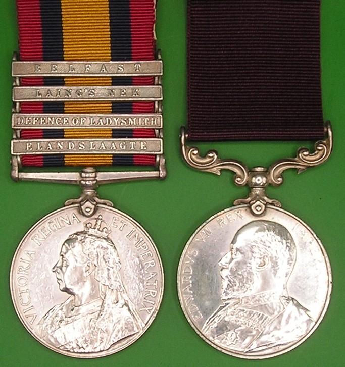 4 BAR QSA & EVII LS&GC, 2nd GORDON HIGHLANDERS, ELANDSLAAGTE & DEFENCE OF LADYSMITH