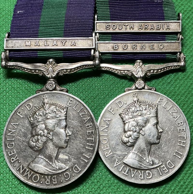 EIIR GSM MALAYA & GSM BORNEO & SOUTH ARABIA, KDG & QDG