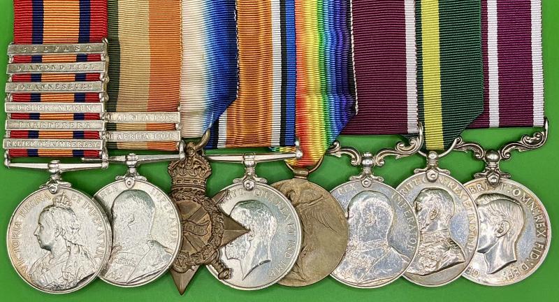 BOER WAR & WW1 LONG SERVICE GROUP WITH EVII LS&GC, GVR TFEM & GVIR MSM, YORKSHIRE REGIMENT, NOTTS & DERBY.REGT & GREEN HOWARDS