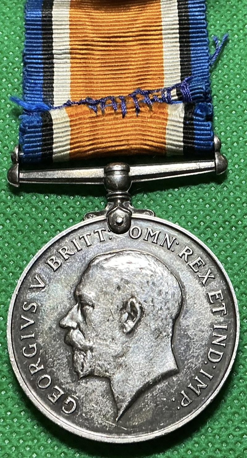 WW1 BRITISH WAR MEDAL, MACHINE GUN CORPS, PRISONER OF WAR 1918, FROM GLASGOW