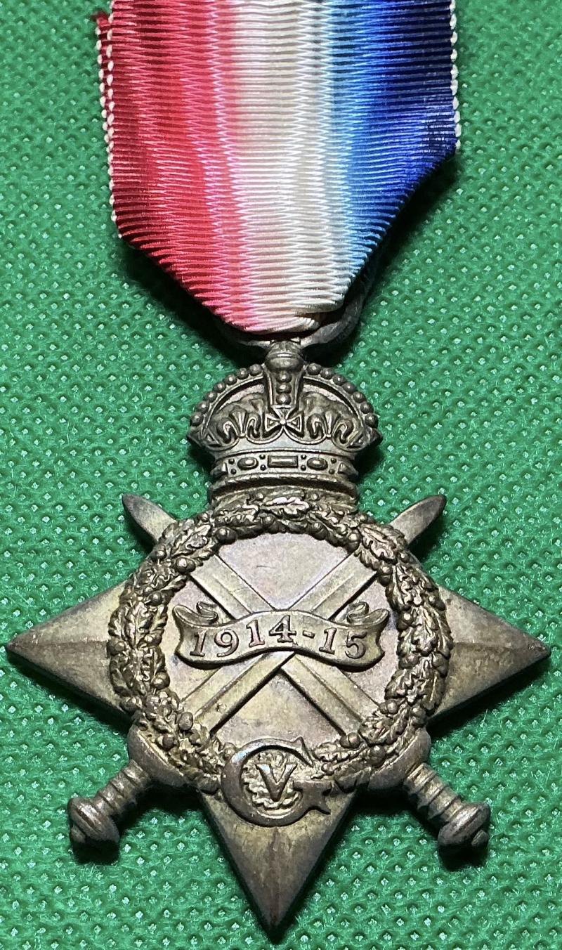 WW1 1914-15 STAR, ARGYLL & SUTHERLAND HIGHLANDERS, COMMISSIONED IN TO THE 8th BATTALION 1915 & DISCHARGED WITH A SILVER WAR BADGE