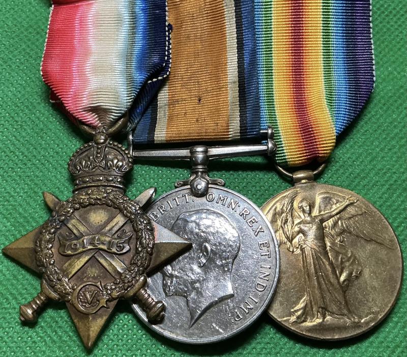 WW1 1914-15 TRIO, ROYAL MARINES, FROM HEBDEN BRIDGE