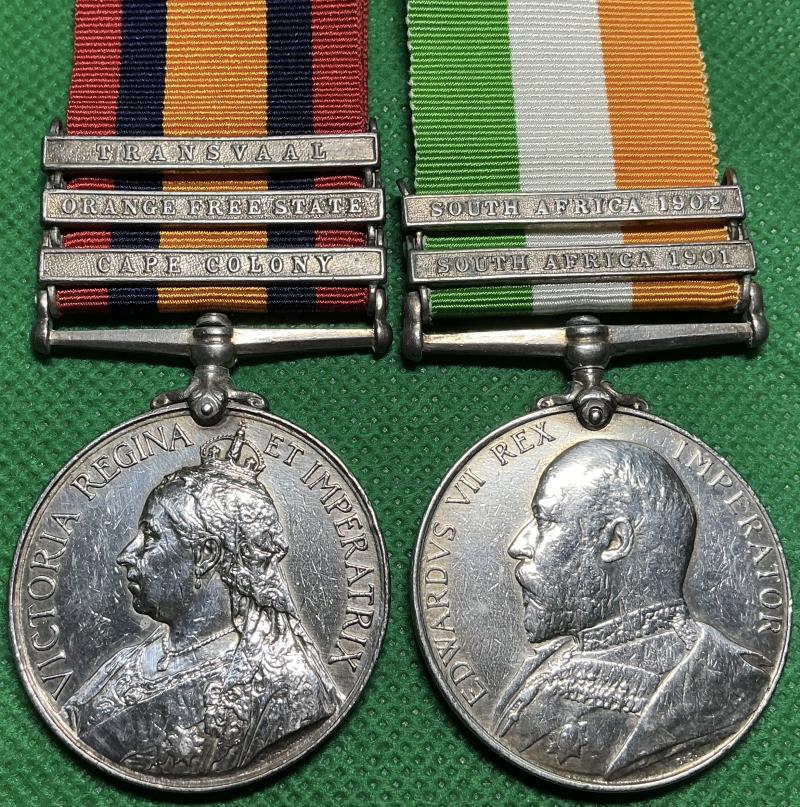 QSA & KSA PAIR, GORDON HIGHLANDERS, WOUNDED WOLVERKRAAL 11-2-1900