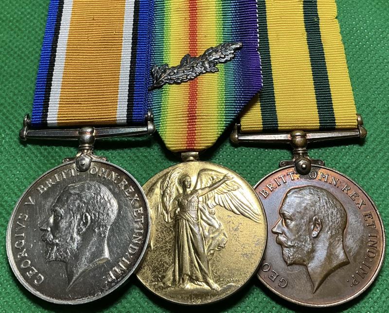 WW1 PAIR & TFWM, OFFICER 1/7th NORTHUMBERLAND FUSILIERS, M.I.D EGYPT 5-6-1919