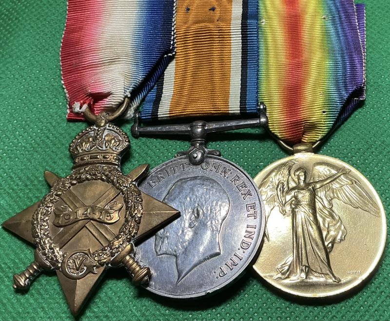 WW1 1914-15 TRIO, R.N.V.R, HAWKE BTN RND, FROM CHELTENHAM, WOUNDED GALLIPOLI 1915